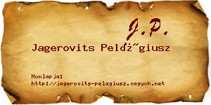 Jagerovits Pelágiusz névjegykártya
